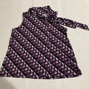 Worthington Purple Geometric Women's Blouse